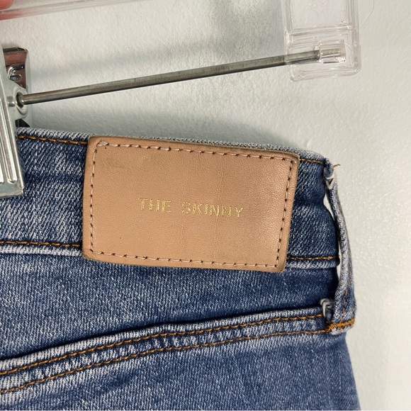 Zara Mid Rise Skinny Jeans Ankle Raw Hem Shark Bite Hem Distressed US 8 - Picture 10 of 16